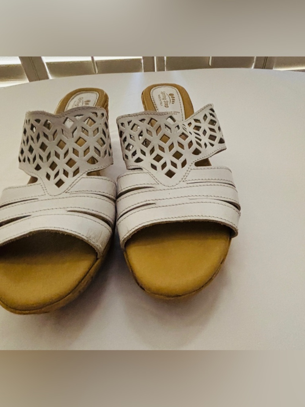 Spring Step Vino Wedge White Slip On Sandals Women’s Size 42 US 11 - Picture 2 of 5
